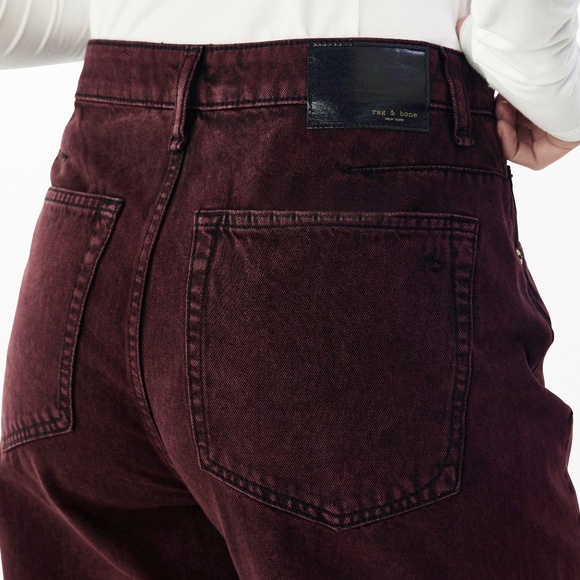 Rag & Bone Charlie High-Rise Barrel Jeans in Burnt Burgundy Size 29 - Picture 7 of 7